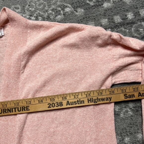 Sigrid Olsen Linen Blend Cardigan Medium Pink Lightweight Open Front Pockets - Picture 6 of 7